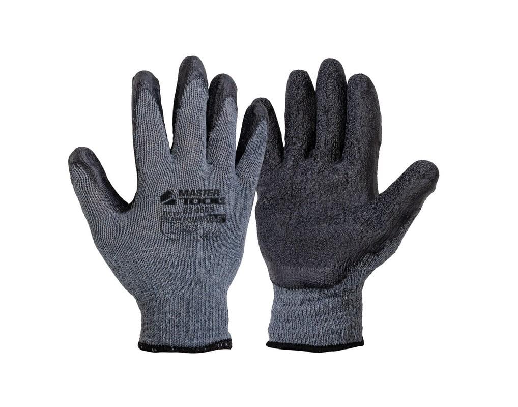 Перчатки хлопчатобумажные MasterTool crinkle latex cotton 10,5" 12 пар Серо-черный (83-0605)