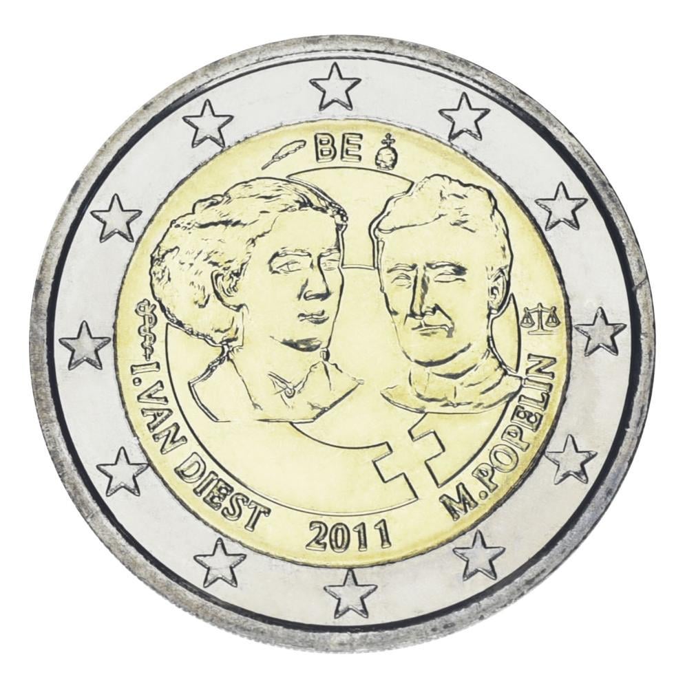 Колекційна монета Бельгія 2 євро 2011 100 років Міжнародному жіночому дню UNC (KM#308)