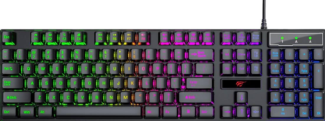 Клавиатура игровая мембранная Havit HV-KB101L RGB Black (м00120)