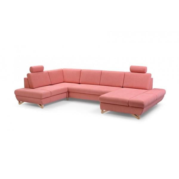 Диван угловой раскладной Perfect Home Avesta IV натуральное дерево ДСП/ткань Primo 52 Розовый (49574)