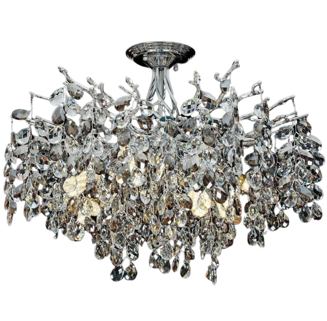 Люстра хрустальная Sirius Ш C33025-600 CH хрустальные гроздья