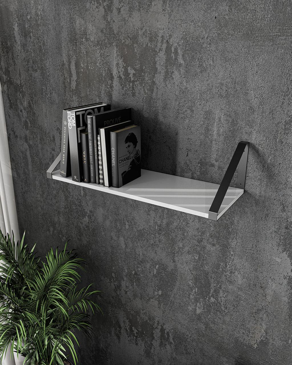 Полка лофт с треугольной металлической крепью 60х22х21 см (XT-21)