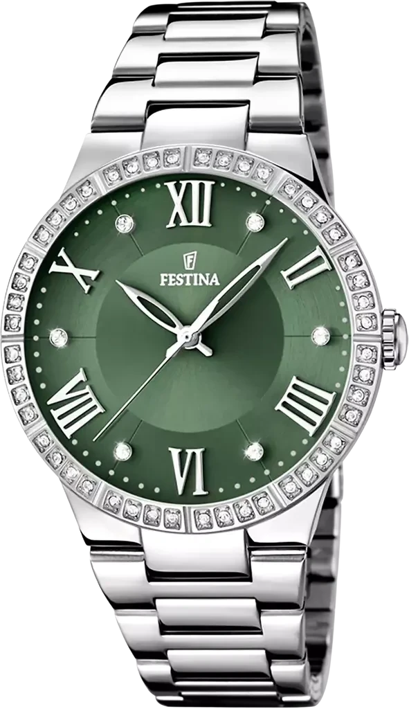 Наручные часы женские Festina F16719/5 Boyfriend со стальным корпусом WR 50 м и зеленым циферблатом