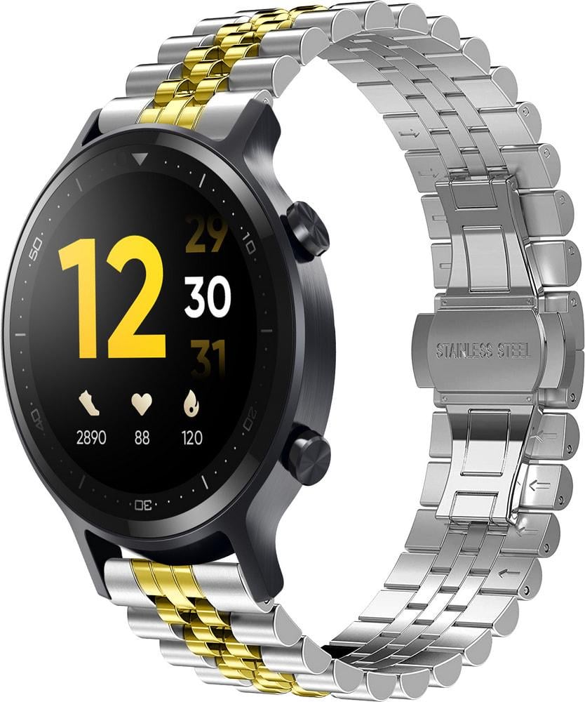 Браслет металлический Stech Line для Realme Watch S Silver Gold (29158-67)