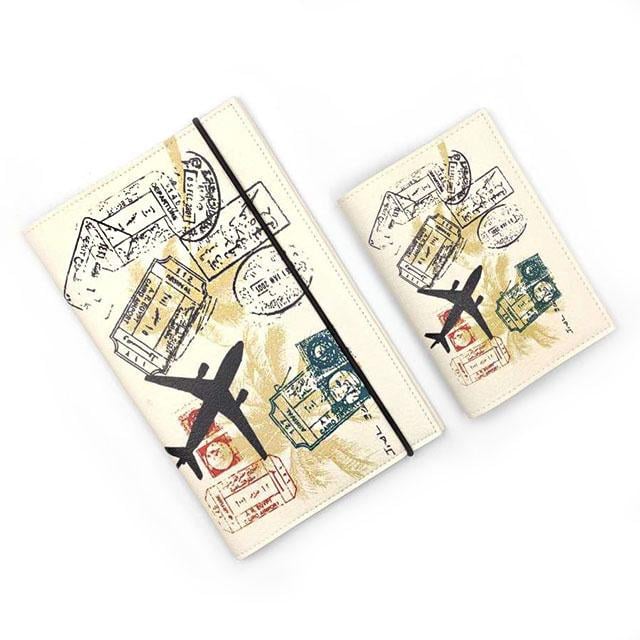 Набір тревел-кейс/обкладинка для паспорта Мандруй з екошкіри (TS-024)