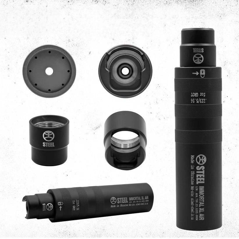 Глушитель Steel IMMORTAL XL AiR 5. 56 for Grot (29044558) - фото 2 Глушитель Steel IMMORTAL XL AiR 5. 56 for Grot (29044558) - фото 2