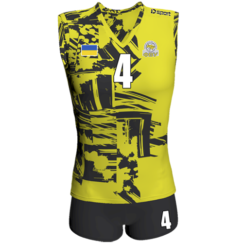 Волейбольна форма жіноча IDSport S Чорний/Жовтий (31111407)