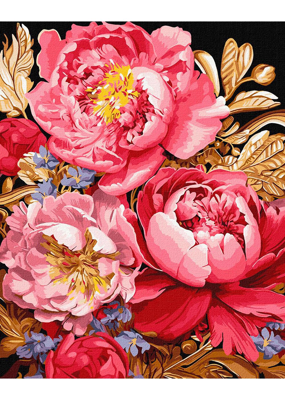 Раскраска по номерам Идейка Цветочное вдохновение с красками металлик extra 40х50 см (KHO3262)