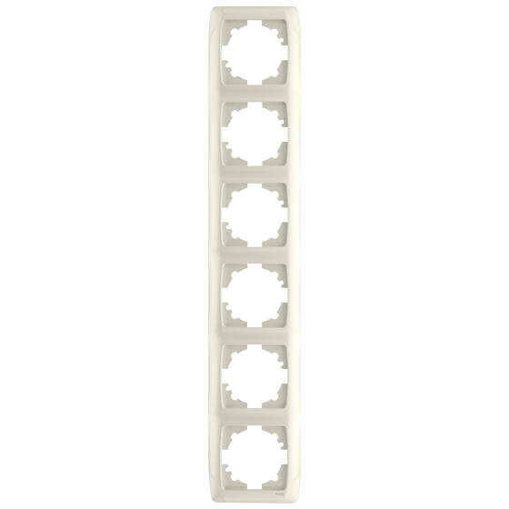 Рамка для розетки Viko Carmen 6-на вертикальная Кремовый (90572006)