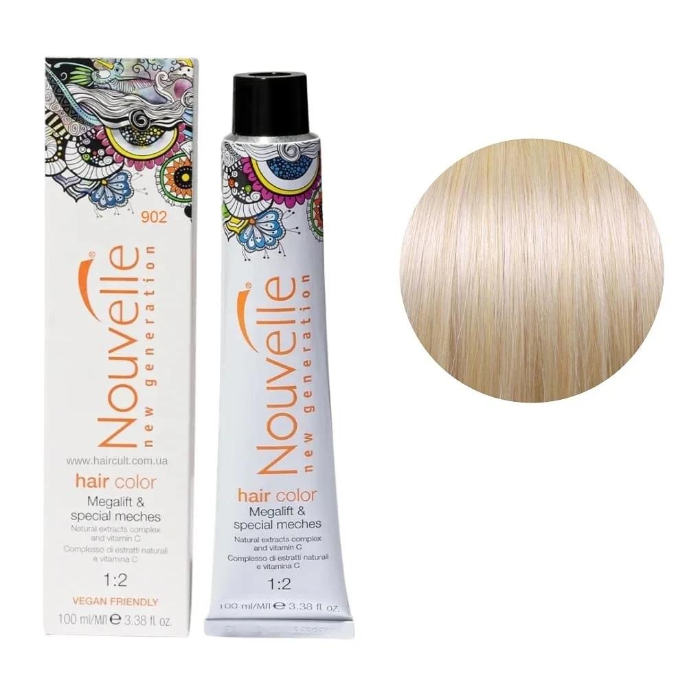 Краска для волос Nouvelle Hair Color 902 Ультрасветлый матовый блондин 100 мл