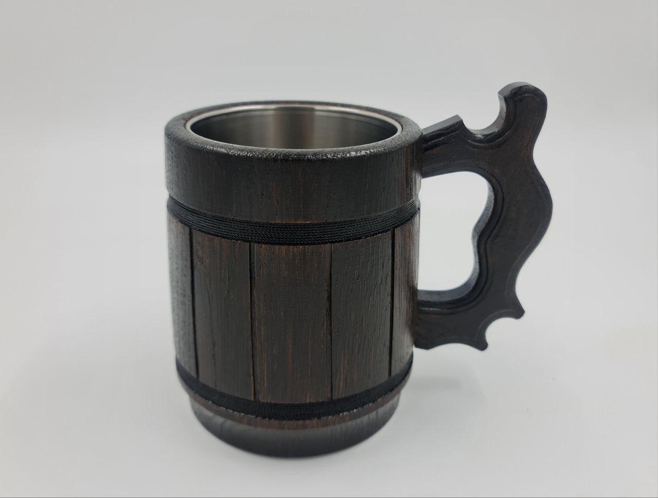 Бокал для пива з дерева 0,5 л Коричневий (28409928)