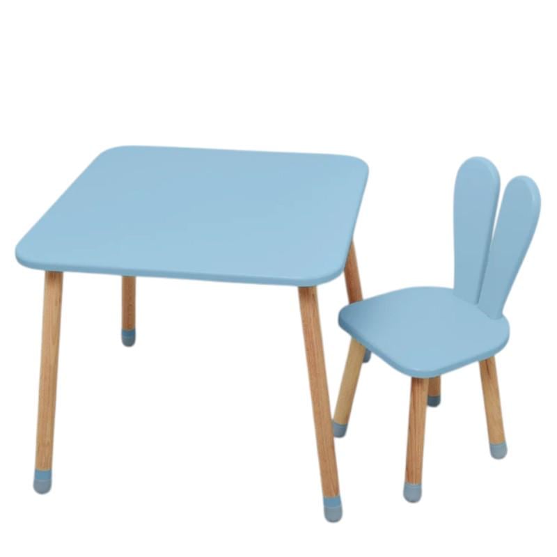 Набор мебели детский столик и стульчик зайчик Голубой