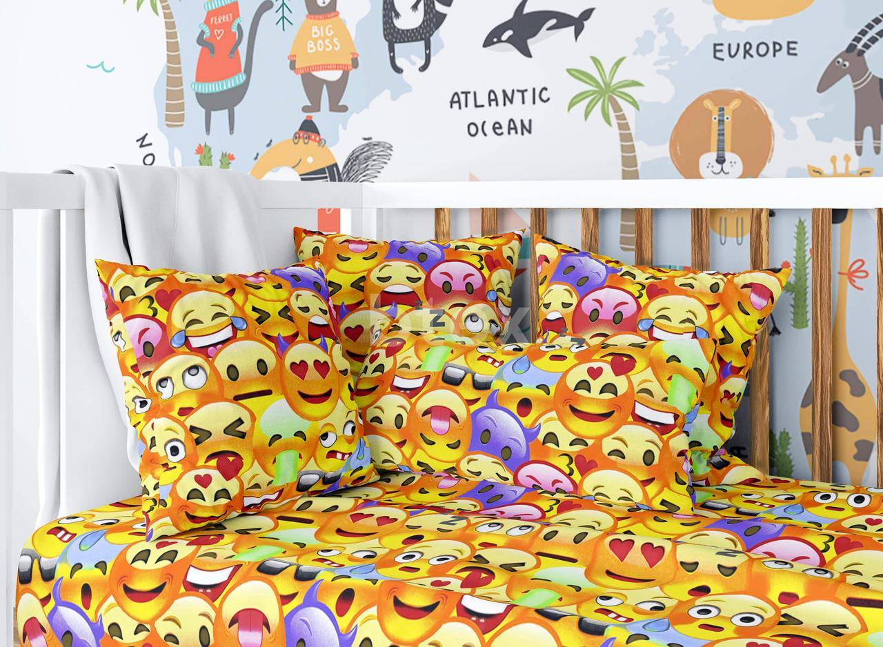 Комплект постельного белья детский смайлики (1366733209)