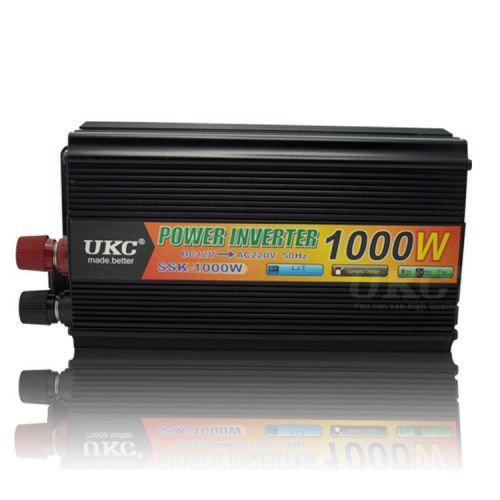 Преобразователь инвертор UKC  SSK-1000W 12V-220V 50Hz клещи Черный - фото 2