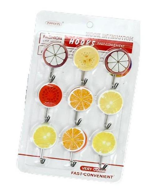 Крючки самоклеящиеся Fruits 9 шт. 3,5х5 см (WHW11561-99)
