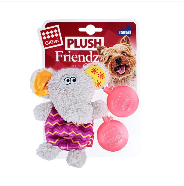 Іграшка для собак BronzeDog Gigwi Plush Friendz Слон із пищалками (1R0250)