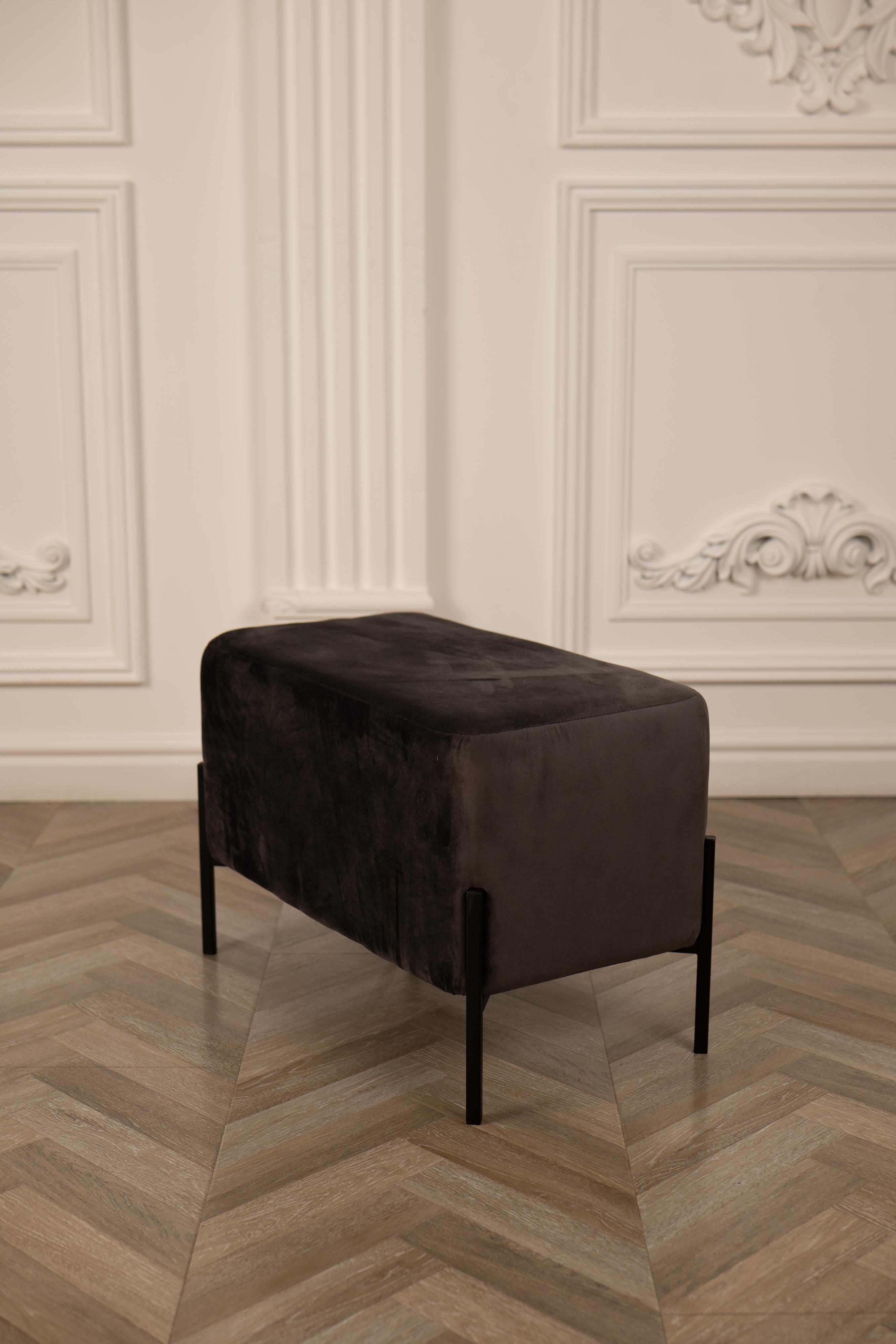 Пуф длинный 63х42х34 см Темно-серый