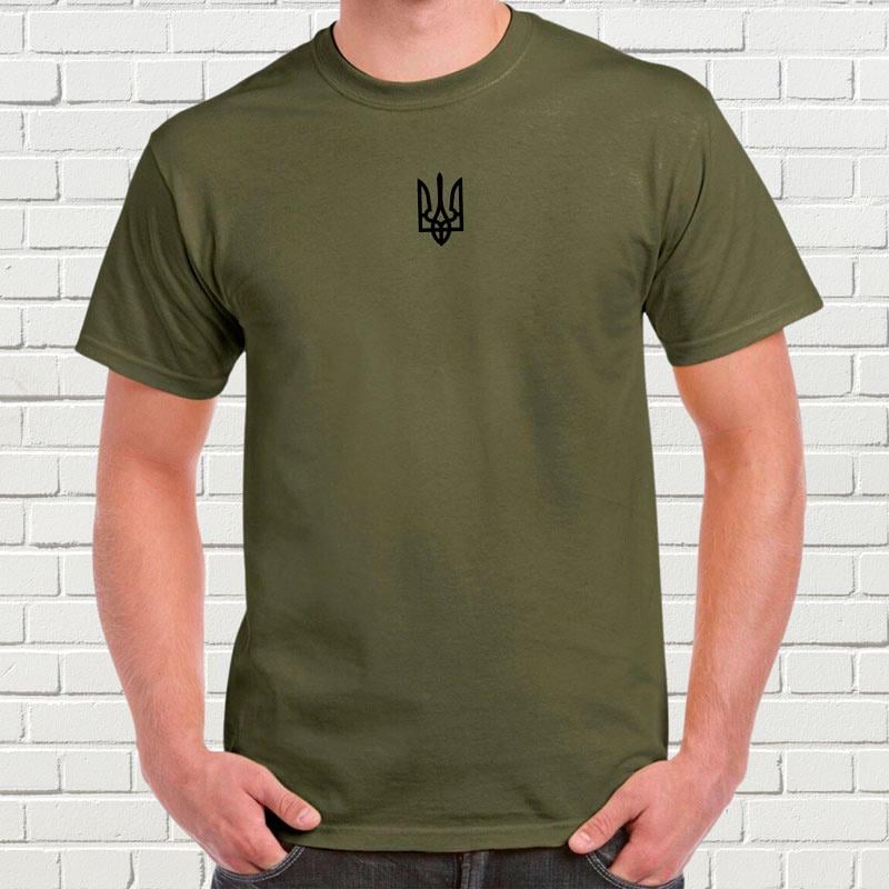Футболка чоловіча з вишивкою тризуба 3XL Millytary Green (637957-19-1)