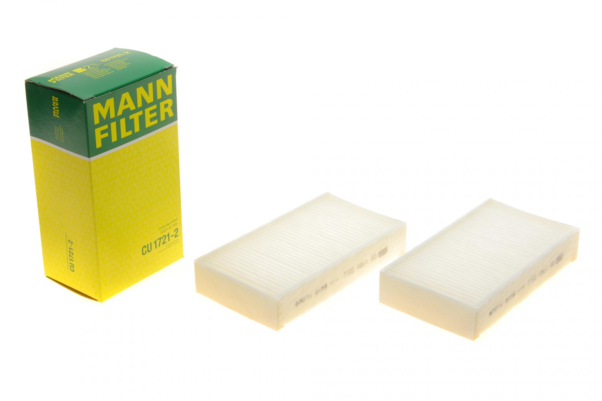 Фильтр салона Mann-Filter для BMW X3 F25 10-/X4 F26 14-18 +AC 2 шт. (CU 1721-2)