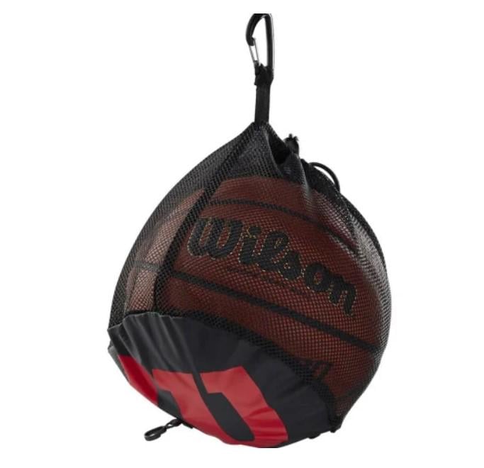 Чохол Wilson single ball для баскетбольного м'яча Чорний/Червоний (WTB201910)