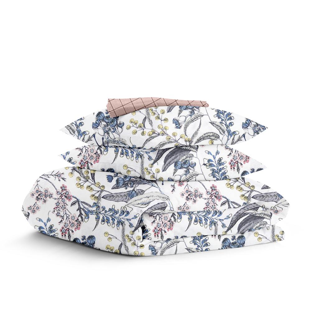 Постель евро Cosas Flowers Yard с простыней на резинке 200х220 см (4822052142684)