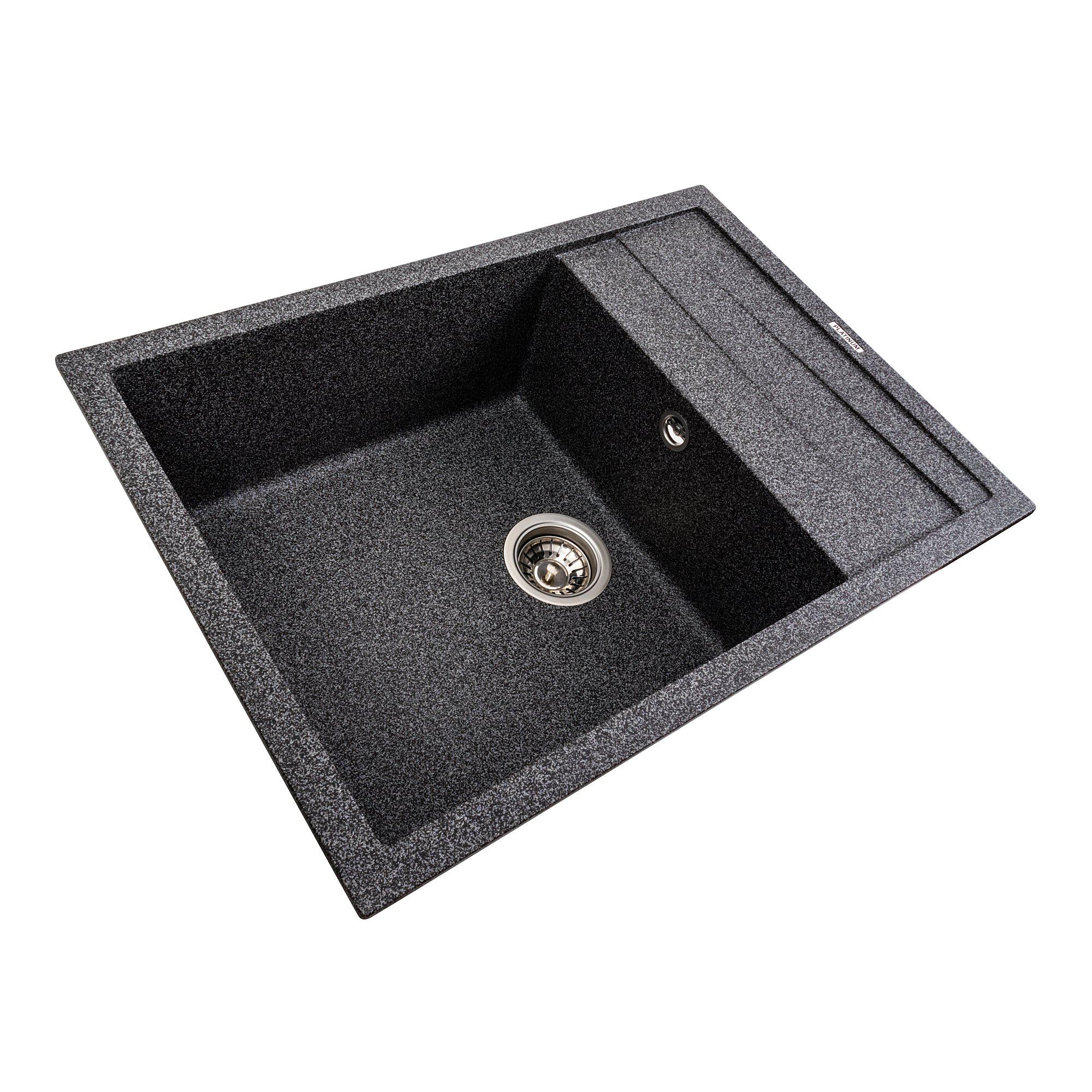 Мойка кухонная гранитная 7050 Cascada Platinum матовая Графитовый - фото 2