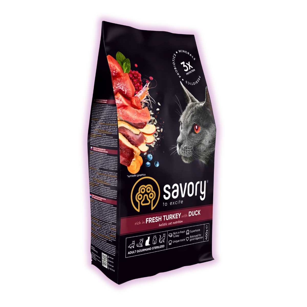 Корм сухий для стерилізованих котів Savory з індичкою та качкою 400 г (29732836) - фото 1