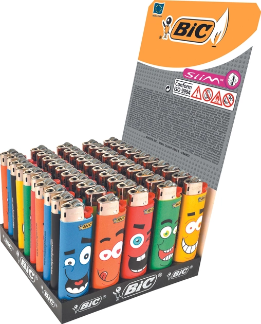 Запальничка BIC J23 Slim Smile блок 50 шт. (000002505) - фото 6