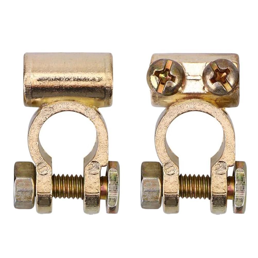 Клеми акумуляторні автомобільні плюс і мінус 2 шт. Золотий (Е051634)