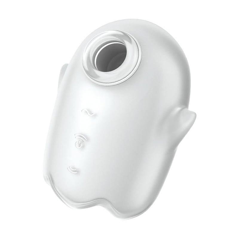 Вибратор вакуумный сияющий в темноте Satisfyer Glowing Ghost White 8,4 см Белый (51226)