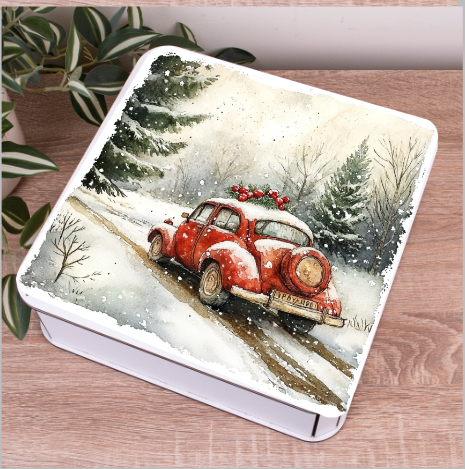 Коробка квадратная Машинка в лесу (1483-44)