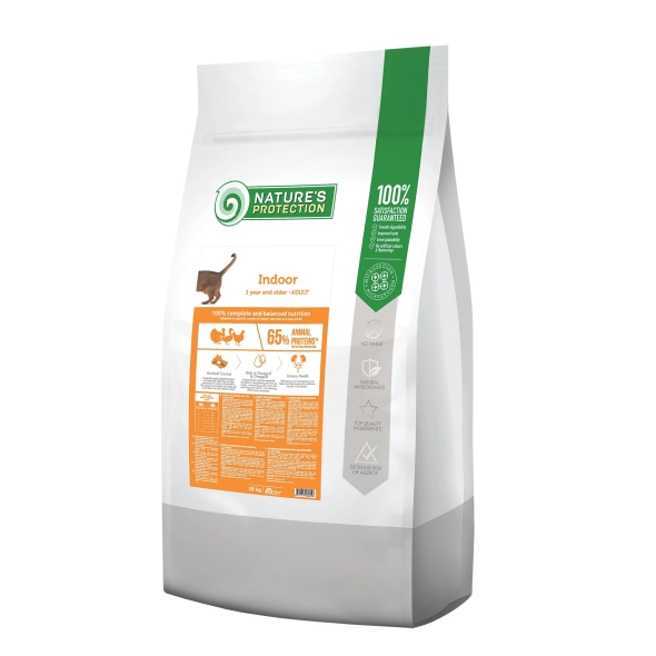 Корм сухий для дорослих котів мешкаючих у будинку Nature's Protection Indoor 7 кг з наповнювачем 3 кг (21024750)