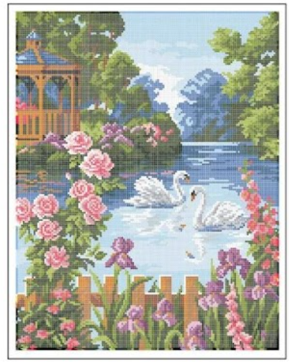 Схема для вышивки бисером Золотая Подкова Лебединое озеро ЗПП-015 (1584)
