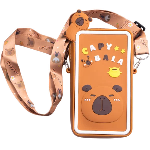 Сумочка-футляр для телефона Капибара силиконовая на молнии 17х10х3 см Коричневый (HP-55-17BR) Сумочка-футляр для телефона Капибара силиконовая на молнии 17х10х3 см Коричневый (HP-55-17BR)