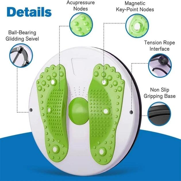 Диск массажный для здоровья LiveUP домашний для похудения Зеленый (3256А) - фото 2 Диск массажный для здоровья LiveUP домашний для похудения Зеленый (3256А) - фото 2