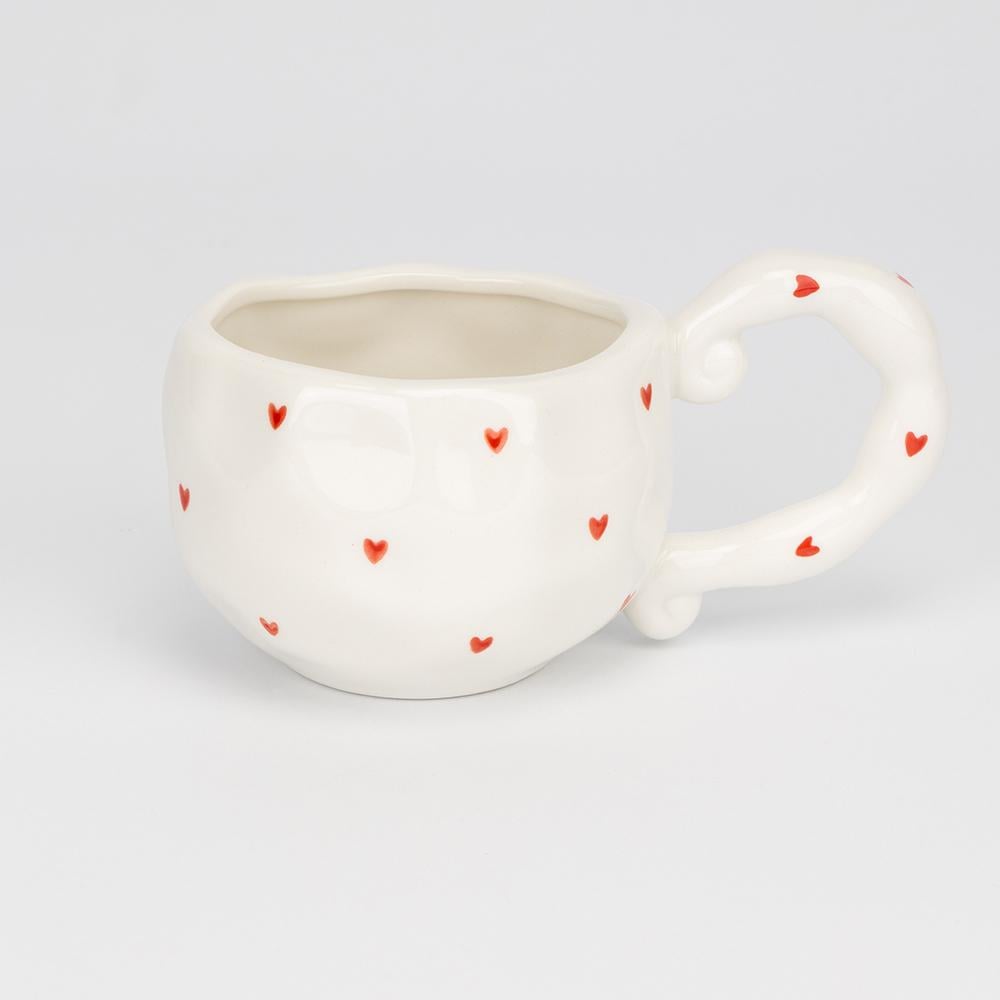 Чашка керамічна Сердечко 350 мл (9295-020) - фото 1 Чашка керамічна Сердечко 350 мл (9295-020) - фото 1