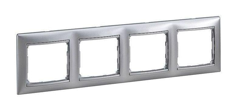 Рамка для розетки Legrand Valena Classic 4 поста Алюміній (30370015) - фото 1 Рамка для розетки Legrand Valena Classic 4 поста Алюміній (30370015) - фото 1