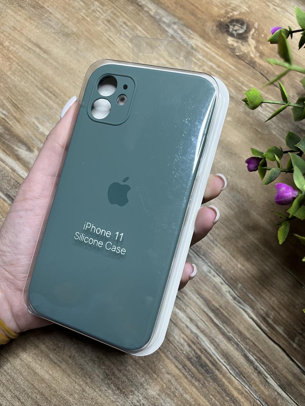 Чохол накладка на iPhone (Айфон) 11 квадратні борти silicone case full camera на apple - фото 1