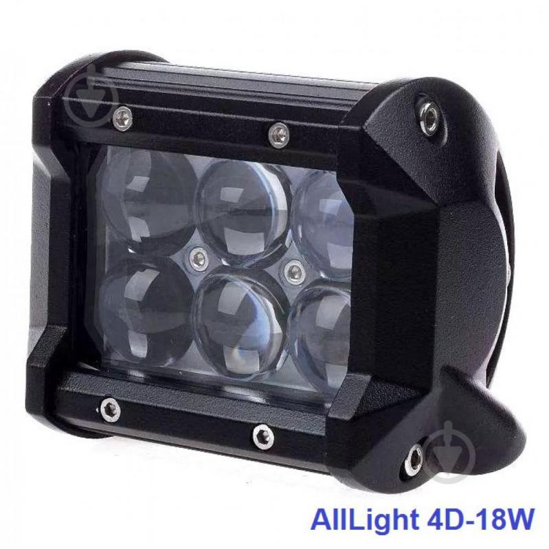 Светодиодная фара AllLight 4D 18W 6chip CREE дальний  9-30V