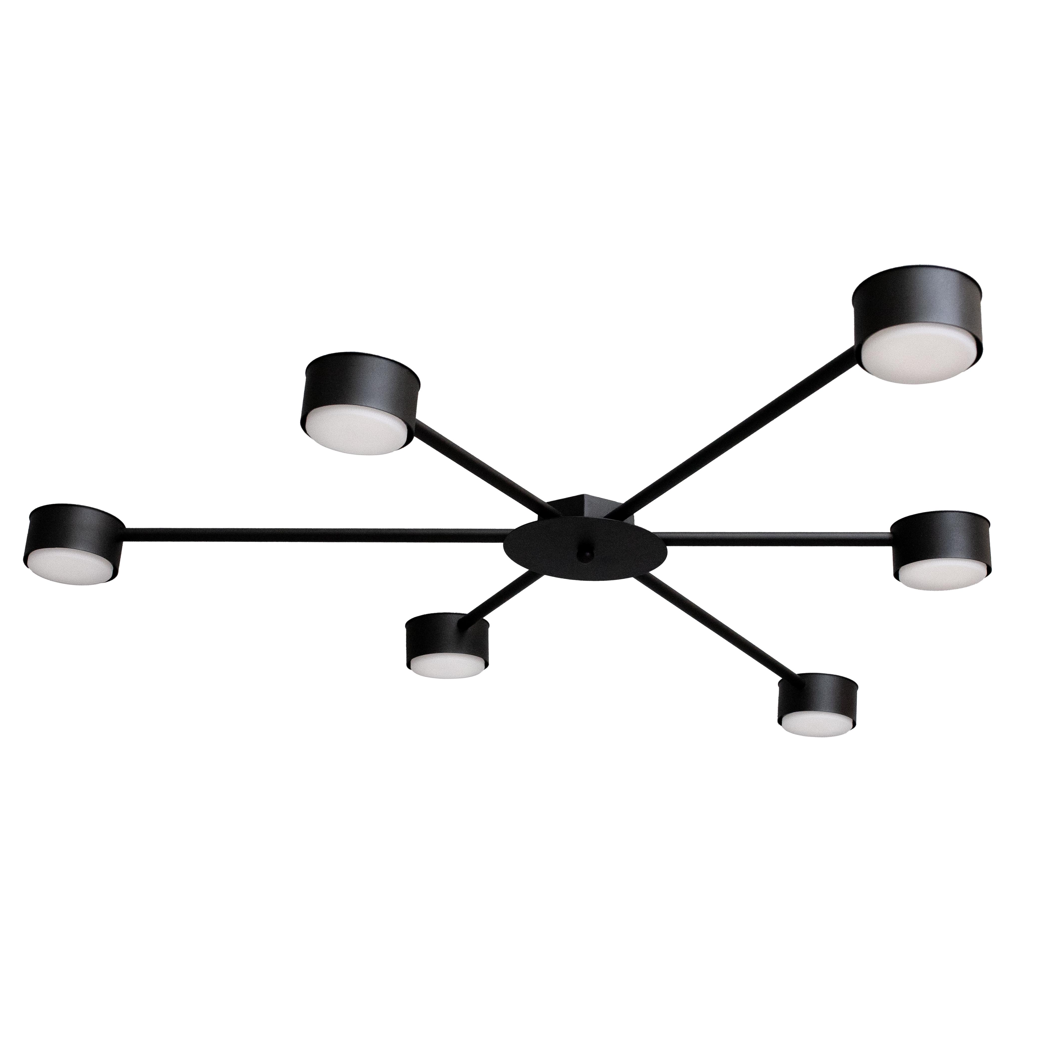 Люстра потолочная MSK Electric Copter на шесть круглых плафонов под лампы GX53 NL 8040-6 BK Черный