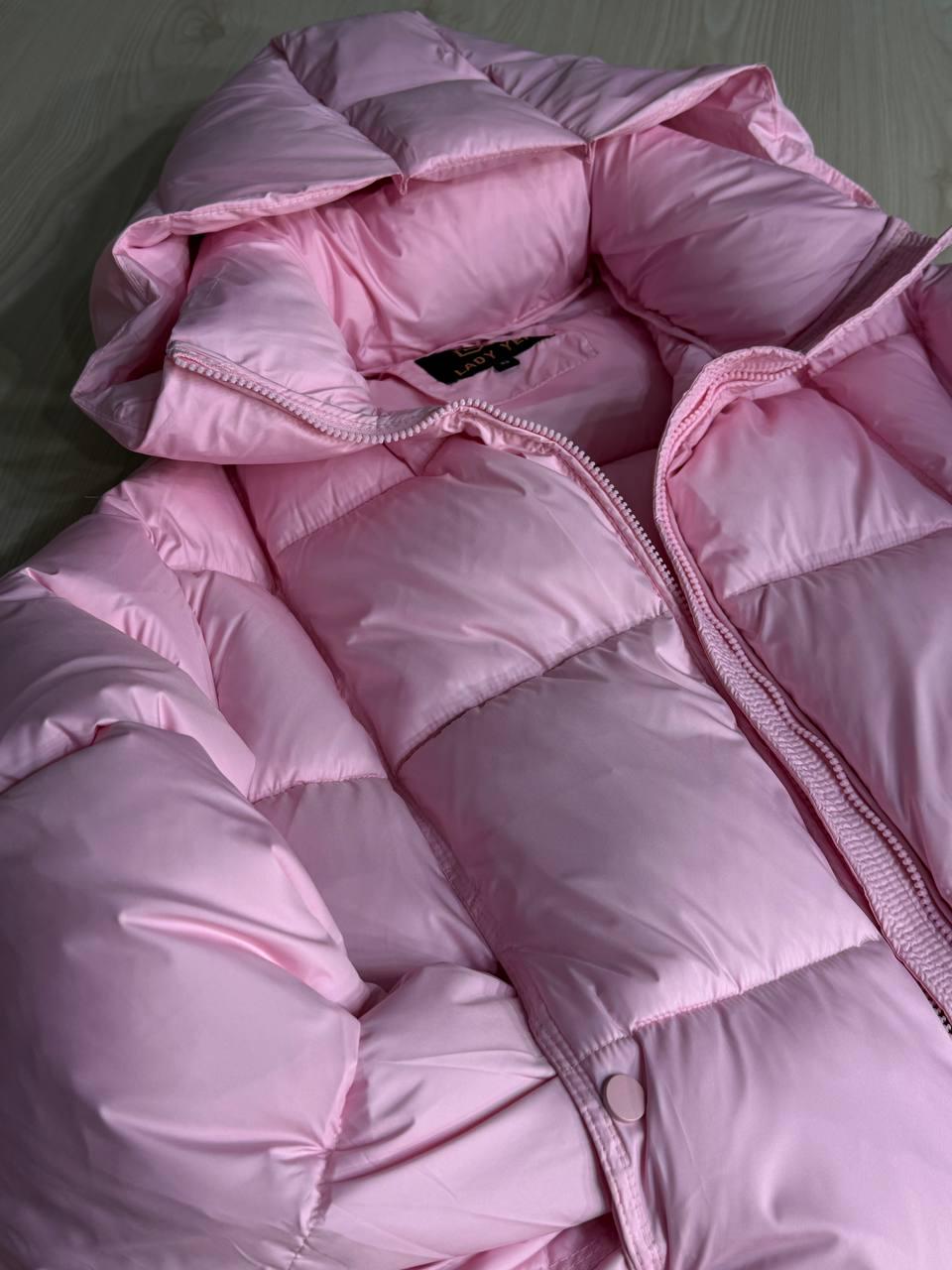 Куртка жіноча LADY YEP 10036 парка пуфер оверсайз з капюшоном р. 42 Рожевий (5577) - фото 5