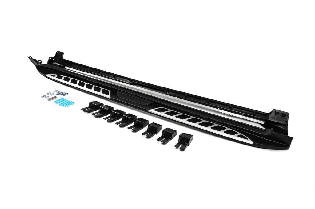 Боковые пороги Оригинал Cixtai для Kia Carnival 2021- рр. алюминий/пластик Серый