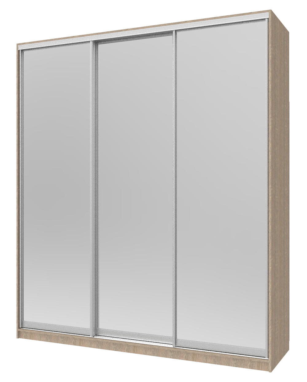Шкаф-купе Doros Сити 24 3 зеркала 208х60х240 см Дуб Cонома (42002077)