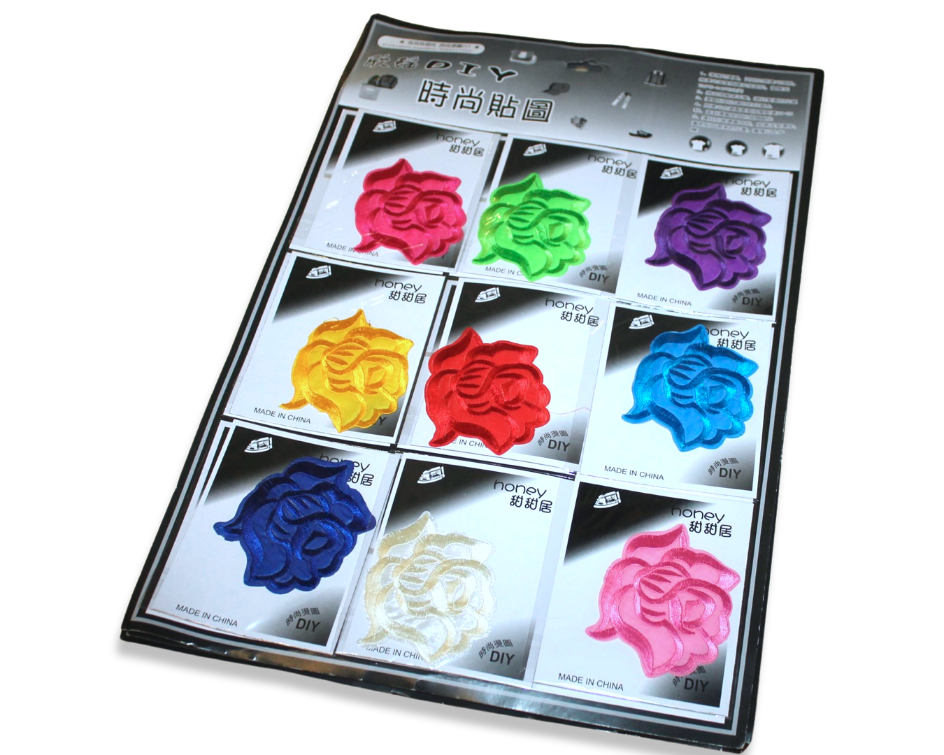 Аппликация для одежды нашивка №208 Цветы 9 шт.