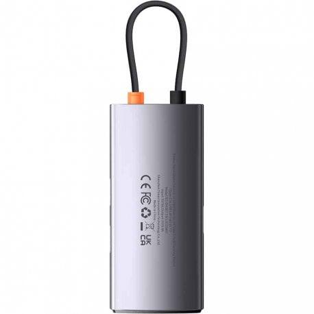 USB-хаб BASEUS Metal Gleam Multifunctional 4в1 Type-C 3xUSB3.0+RJ45 Gray (WKWG070113) - фото 3