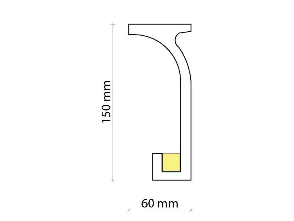 Карниз стельовий поліуретановий Tesori 150x60x2000 мм (KF 803) - фото 2