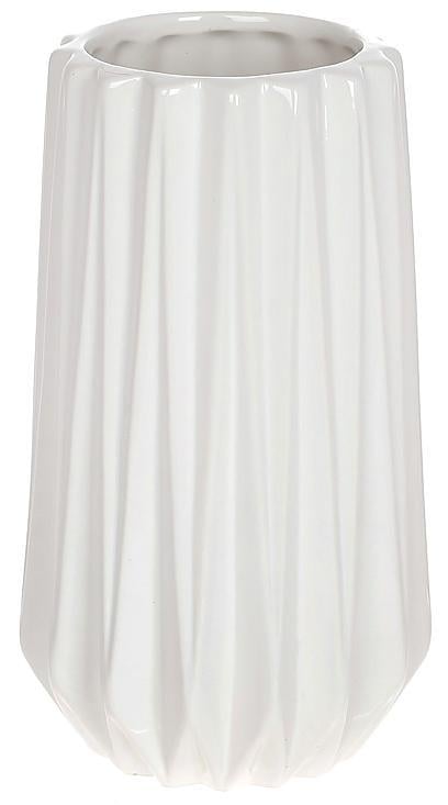 Ваза керамическая Stone Flower Роземари Ø12x21 см Белый глянец (BD-795-434)