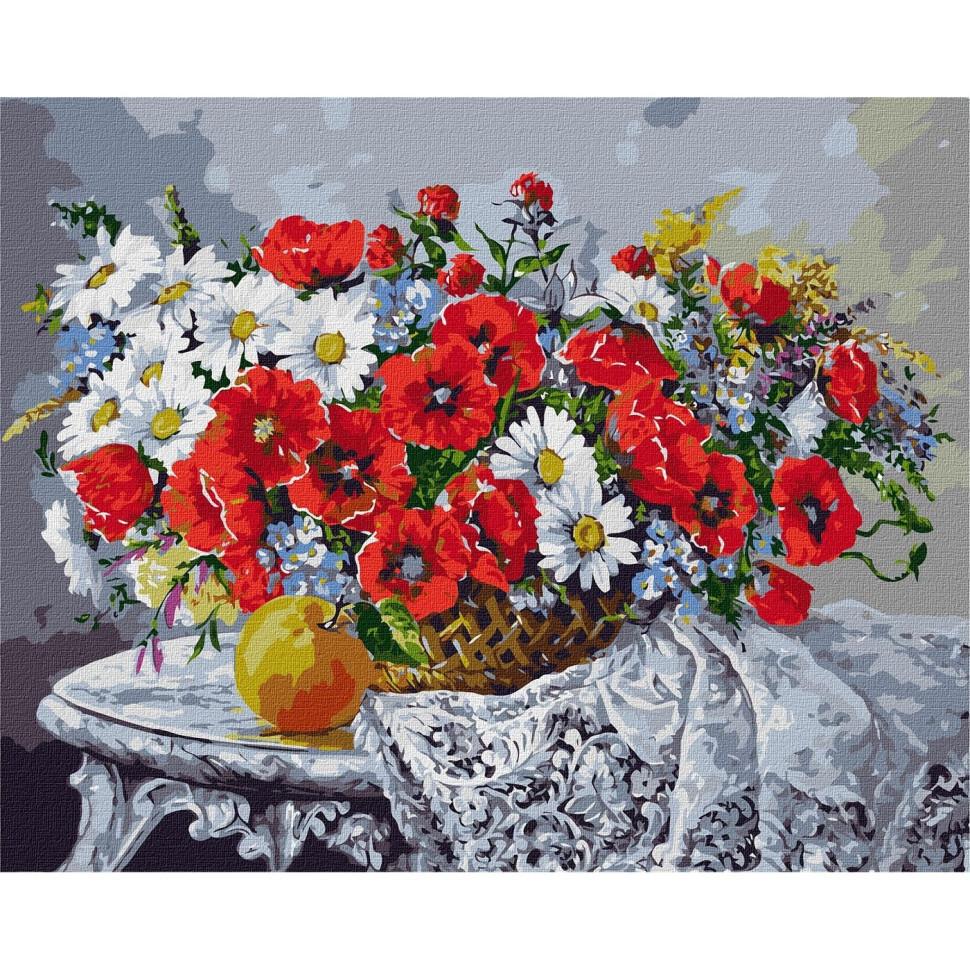 Картина по номерам Идейка Натюрморт с маками 40x50 см (KHO3120)