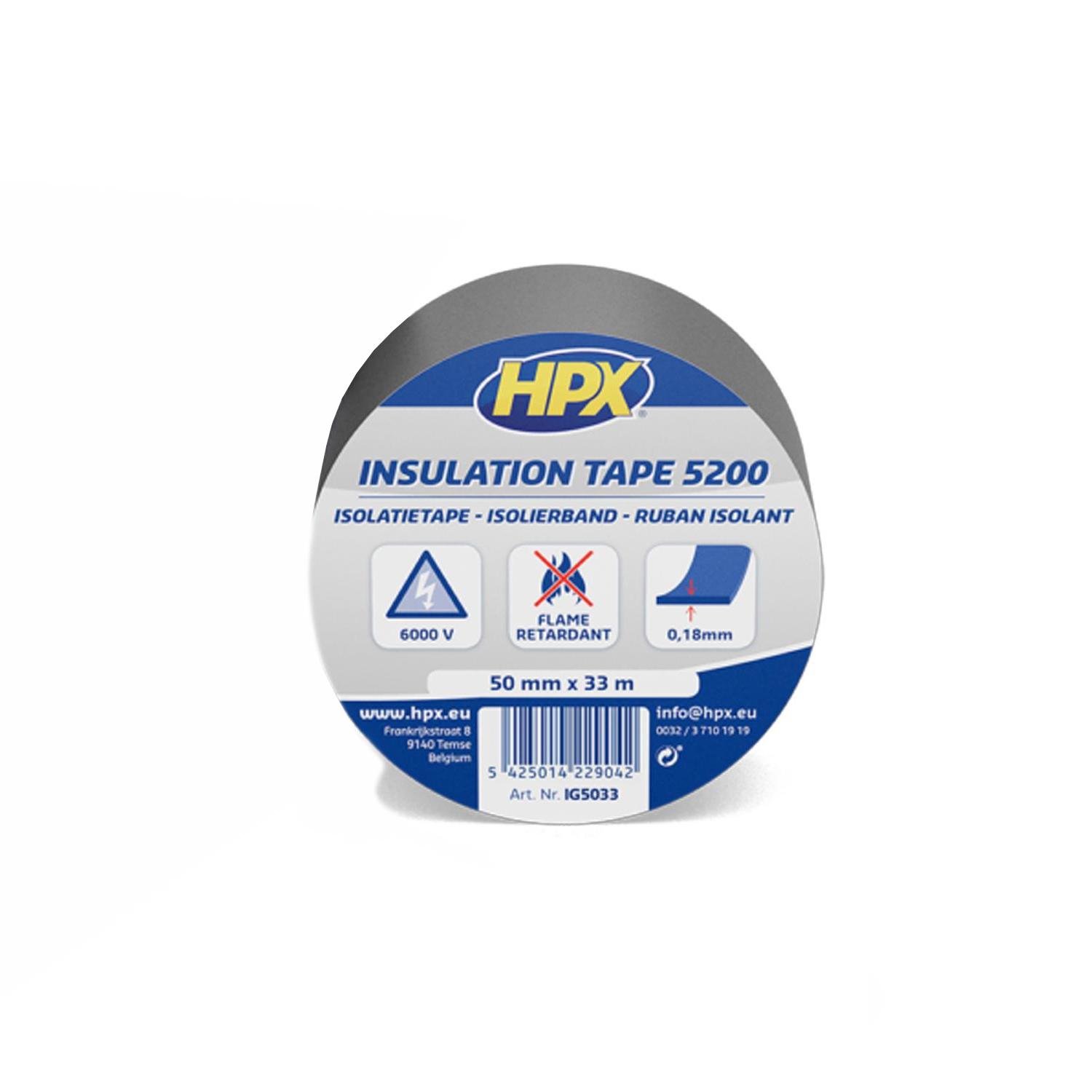 Стрічка ізоляційна HPX IG5033 50x0,1 мм 33 м ПВХ/гума Сірий (INRUC0080020500400)