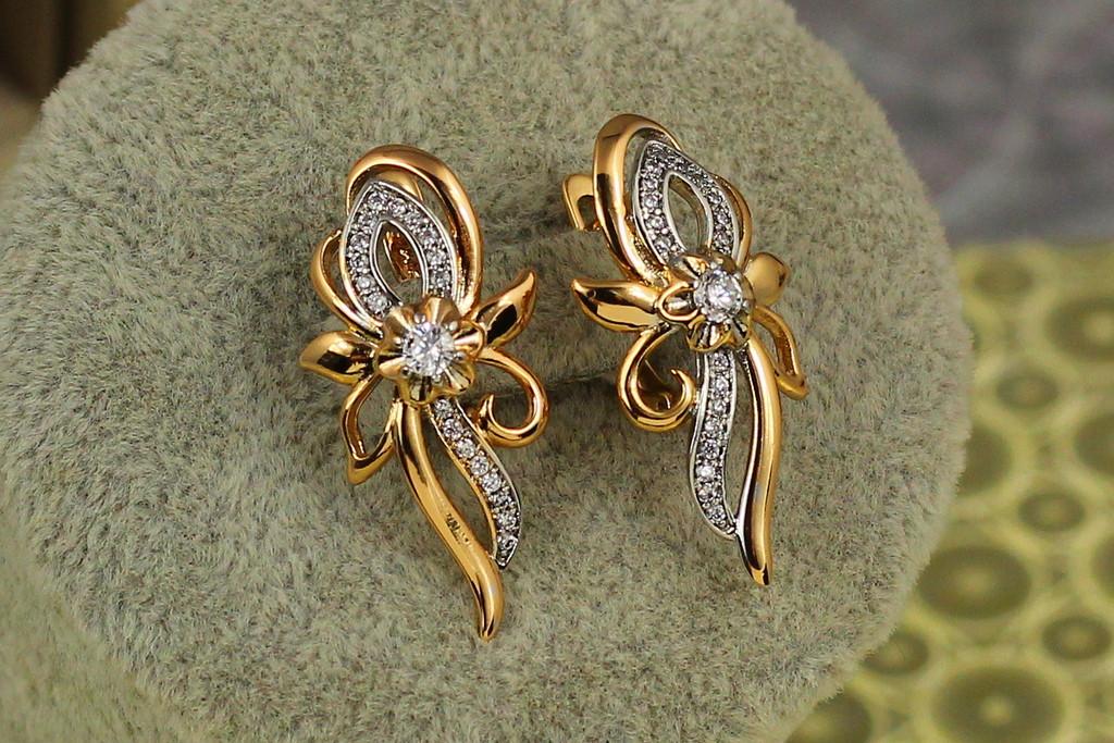 Серьги Xuping Jewelry Фокус с родием 1,1 см Золотистый (2629127611) - фото 3 Серьги Xuping Jewelry Фокус с родием 1,1 см Золотистый (2629127611) - фото 3